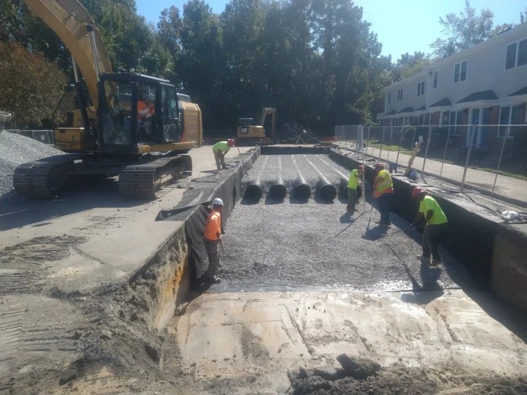 City Line Appartments - underground water retention system in Newport News, VA